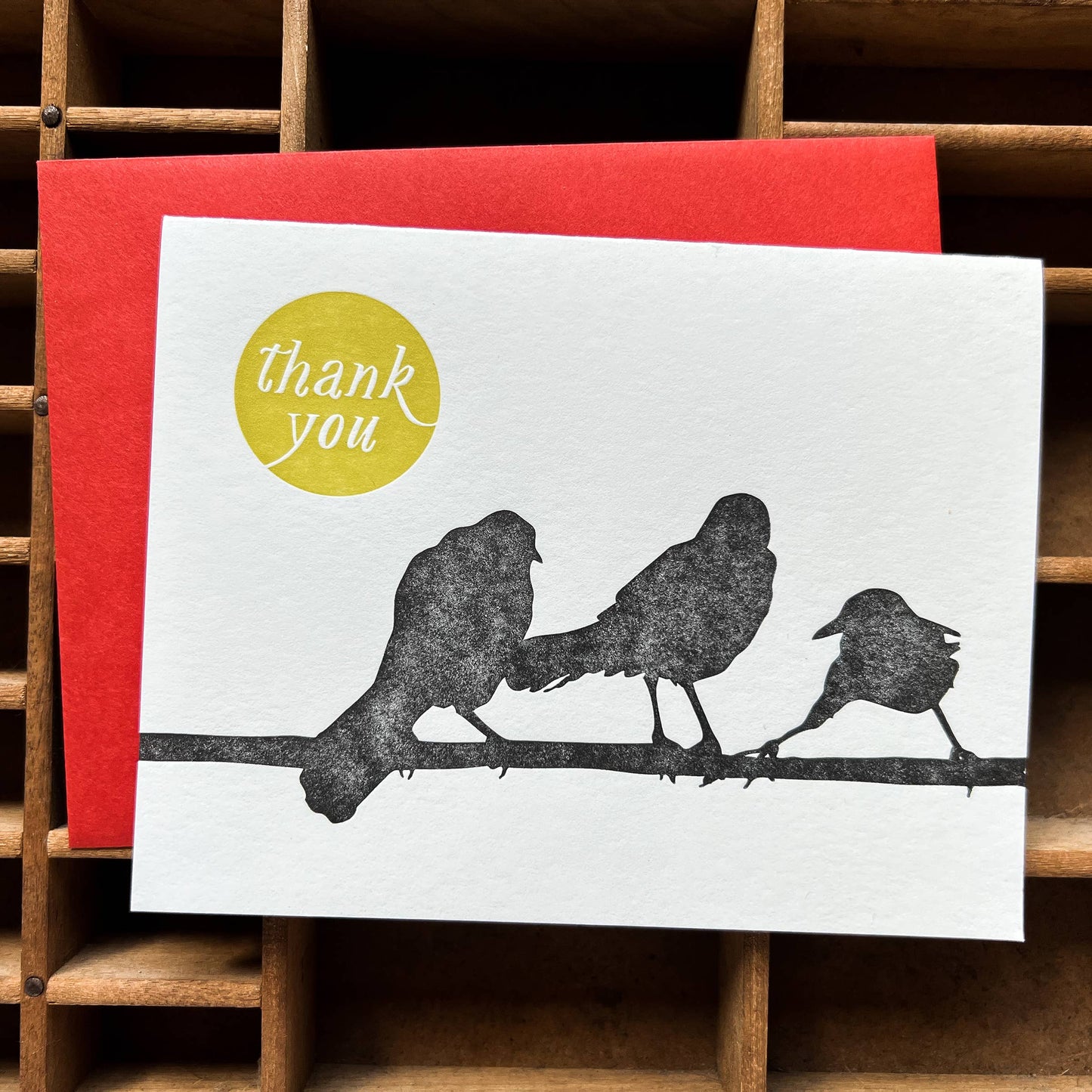 Birds on a wire thank you card