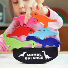 Load image into Gallery viewer, 10 pcs Wooden Animal Balance Dinosaurs Blocks for Toddlers
