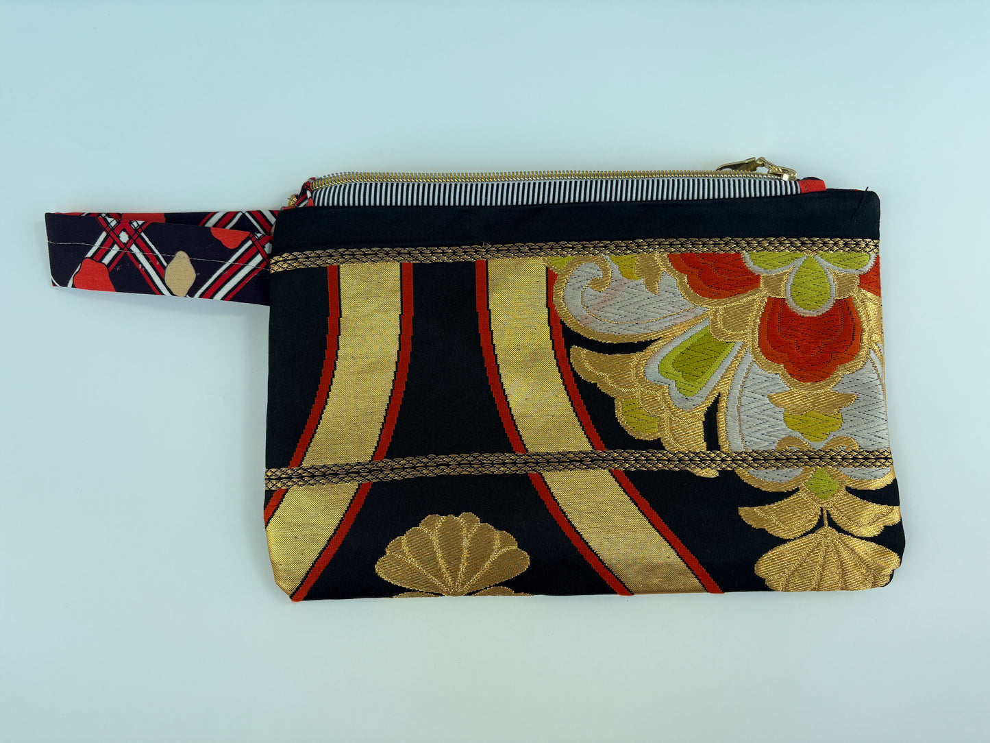 Kimono silk Flat zipper pouches