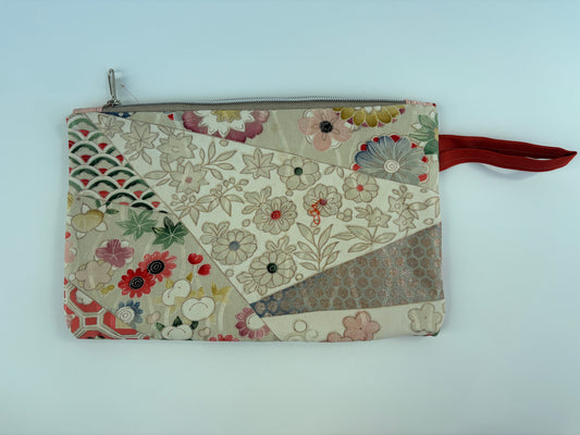 Kimono silk Flat zipper pouches