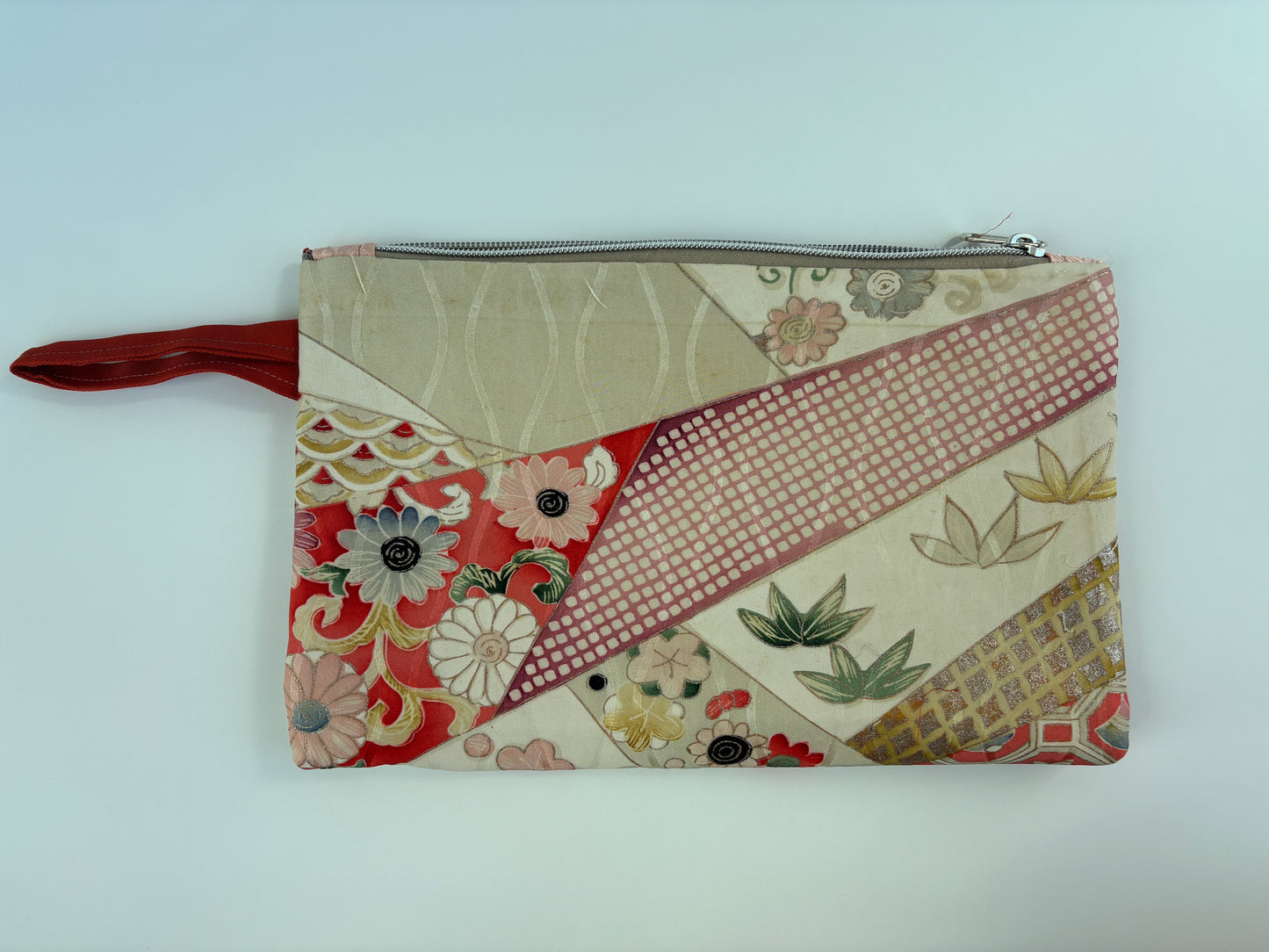 Kimono silk Flat zipper pouches
