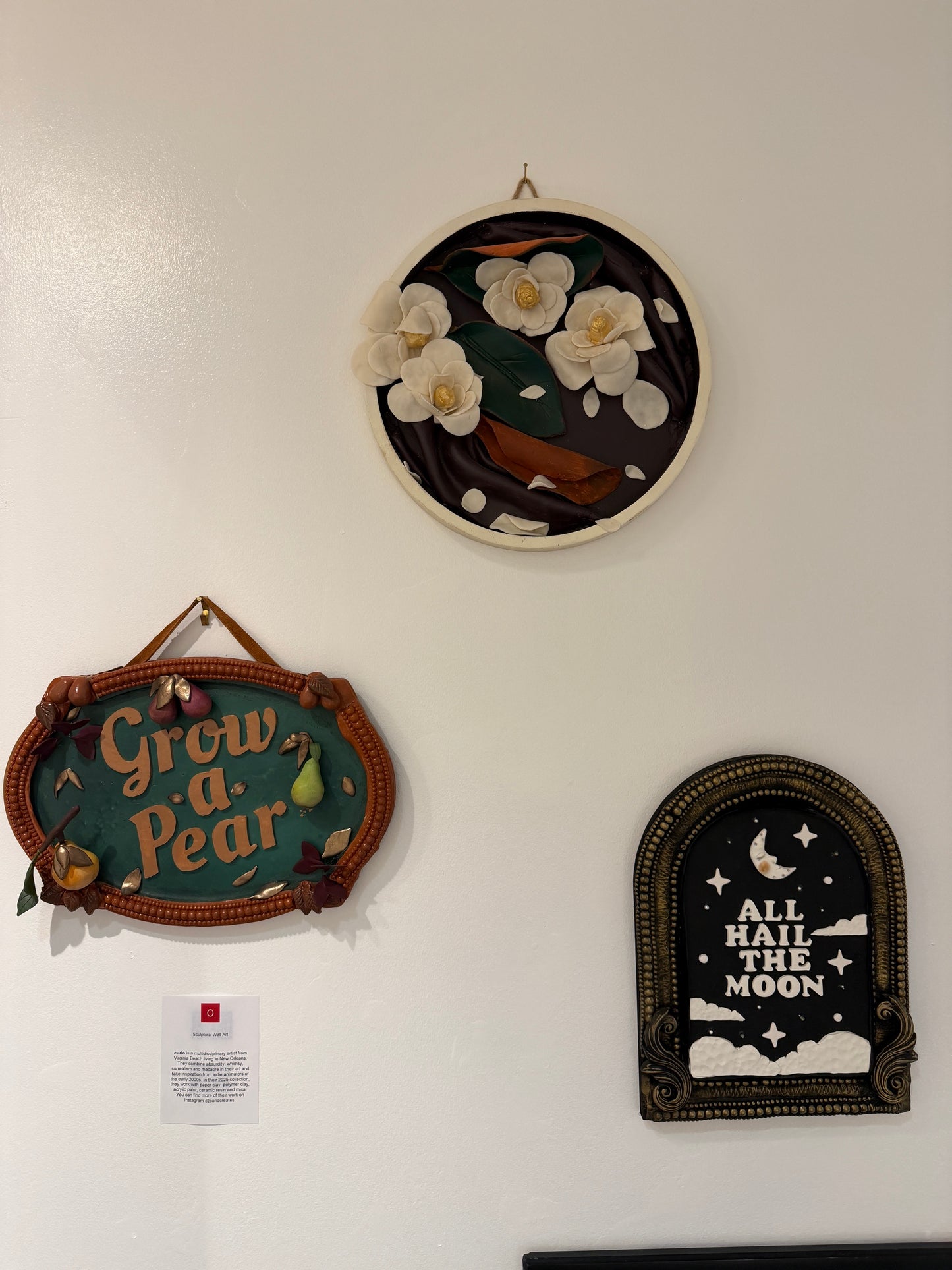 curio, framed sculptures