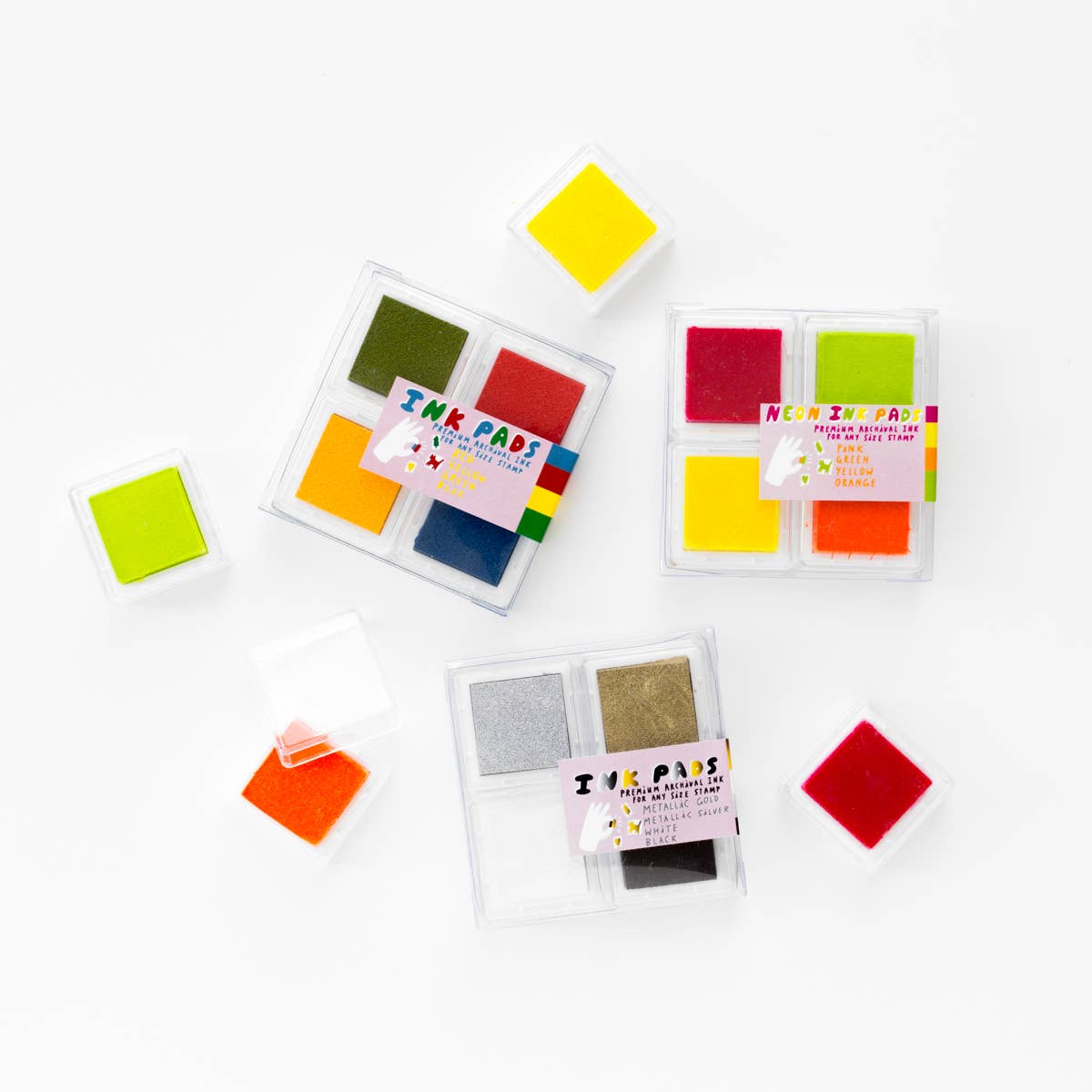 Neon Pink Orange Green Yellow Chroma Ink Pad