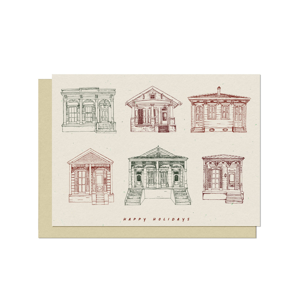 Homes of New Orleans - Blank Christmas Card