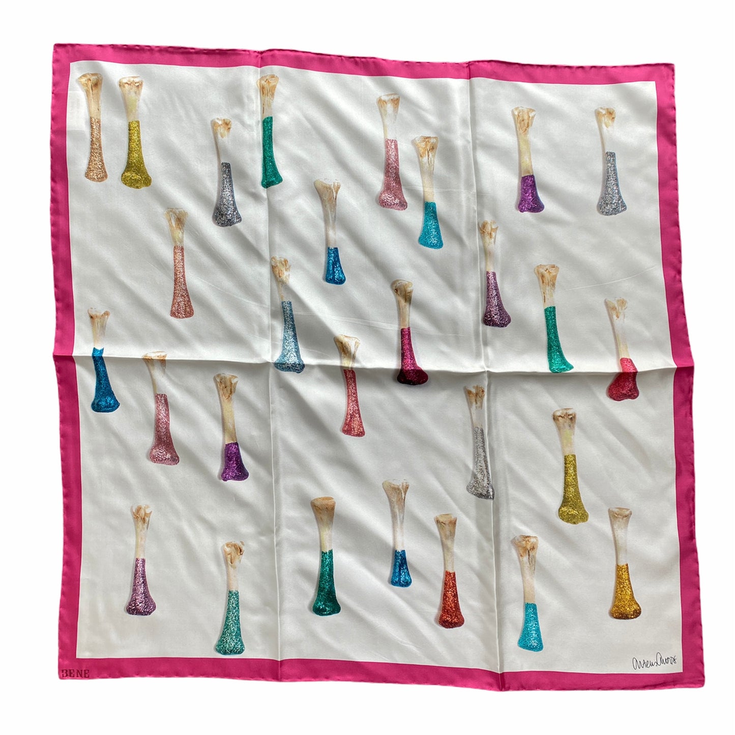 BENE X Artemis Antippas, Glitter Bone Silk Scarf