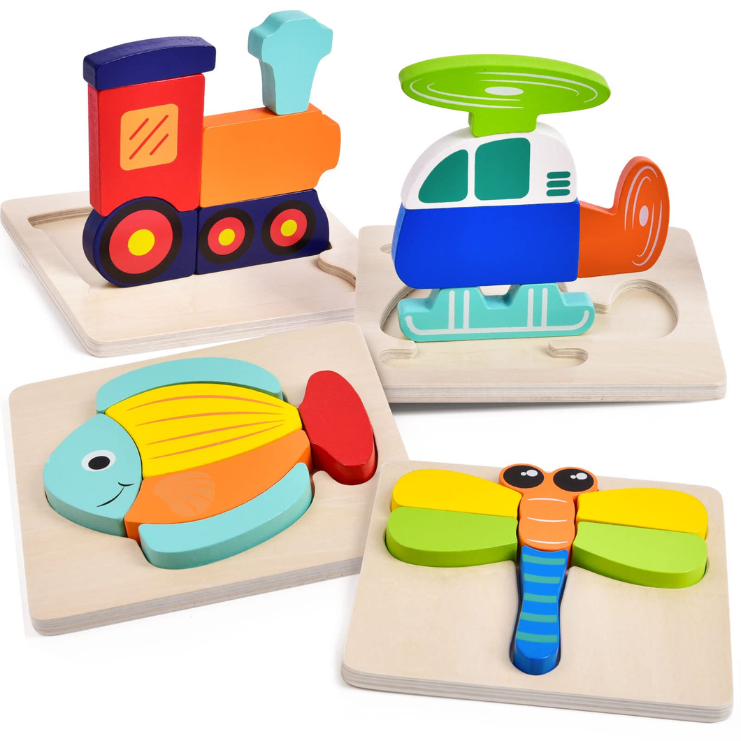 Wooden Puzzles for Toddlers Educational Playset