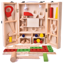 Load image into Gallery viewer, Montessori-inspired 43 PCs Wooden Toy Tool Box Set for Kids
