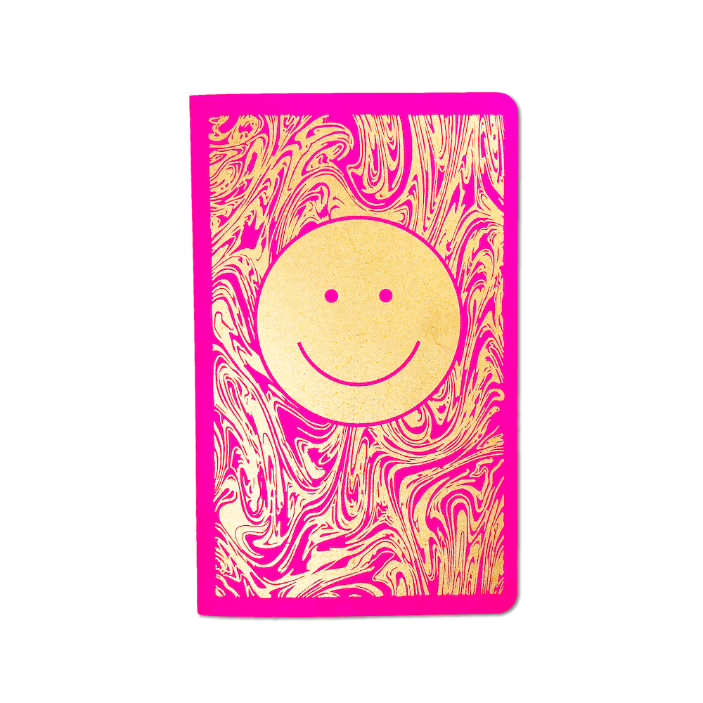 Smiley Dot Grid Notebook in Fuchsia