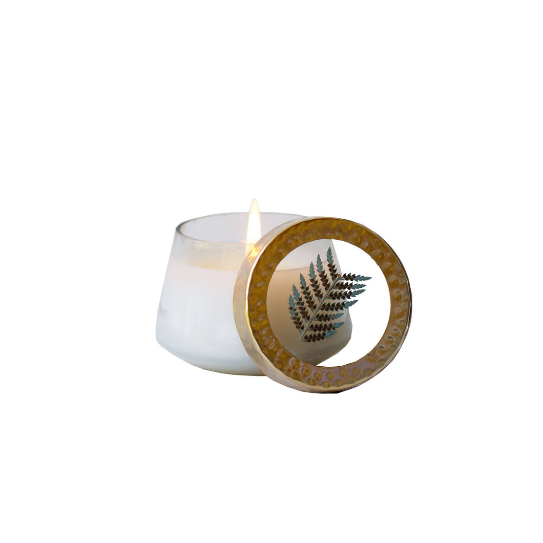 Frosted Juniper Small Pressed Floral Candle